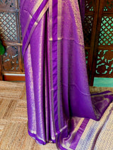 Violet Banarasi Crape silk saree - PBRHE5