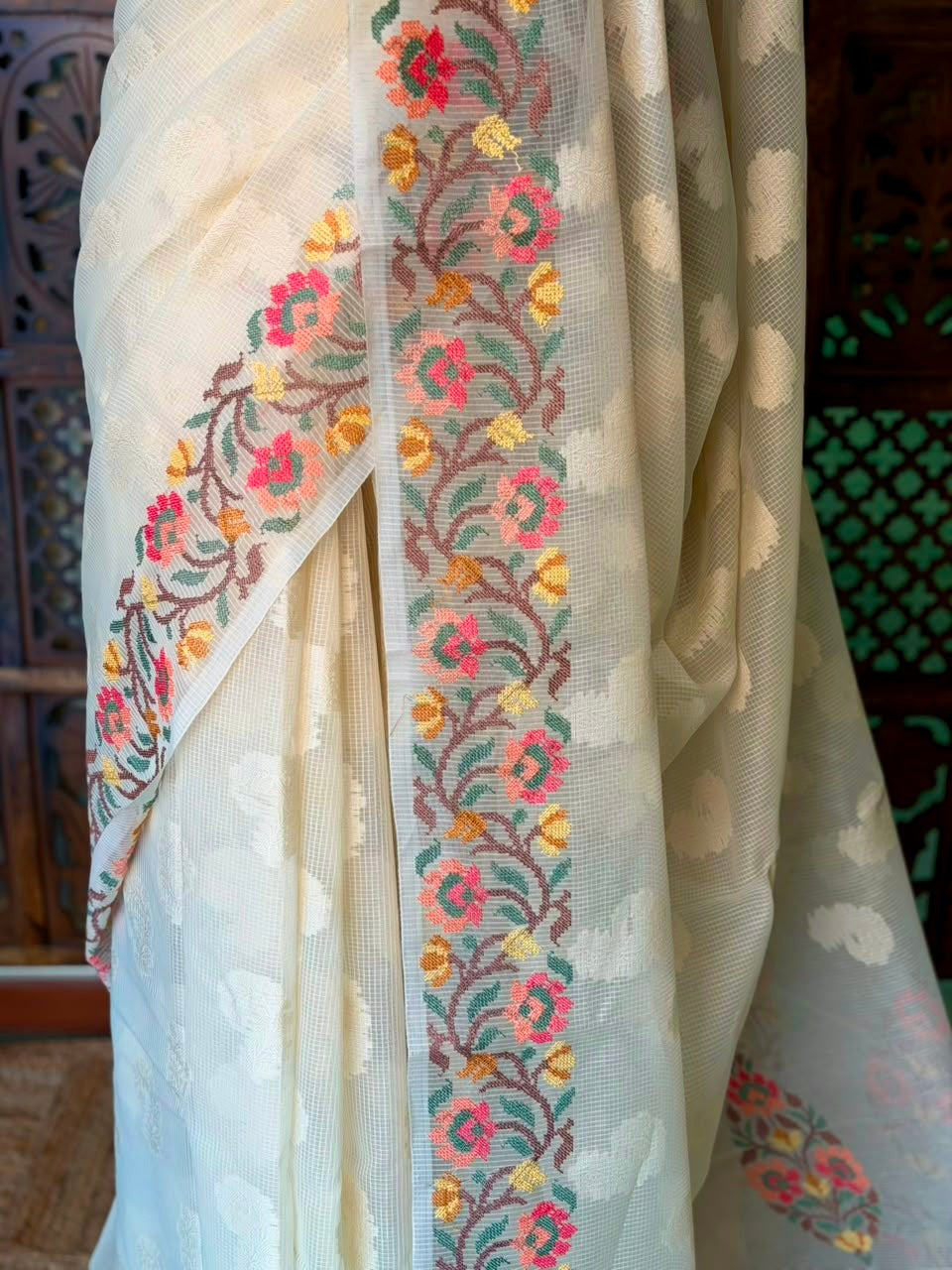 Off white Net Kotta saree - PBR64