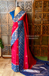 Magenta and blue Banarasi Crape silk saree - PBRHD3