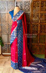 Magenta and blue Banarasi Crape silk saree - PBRHD3