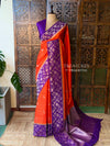 Orange and Violet Banarasi Crape silk saree - PBRHD5