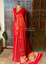 Redt Banarasi Crape silk saree - PBRHE3