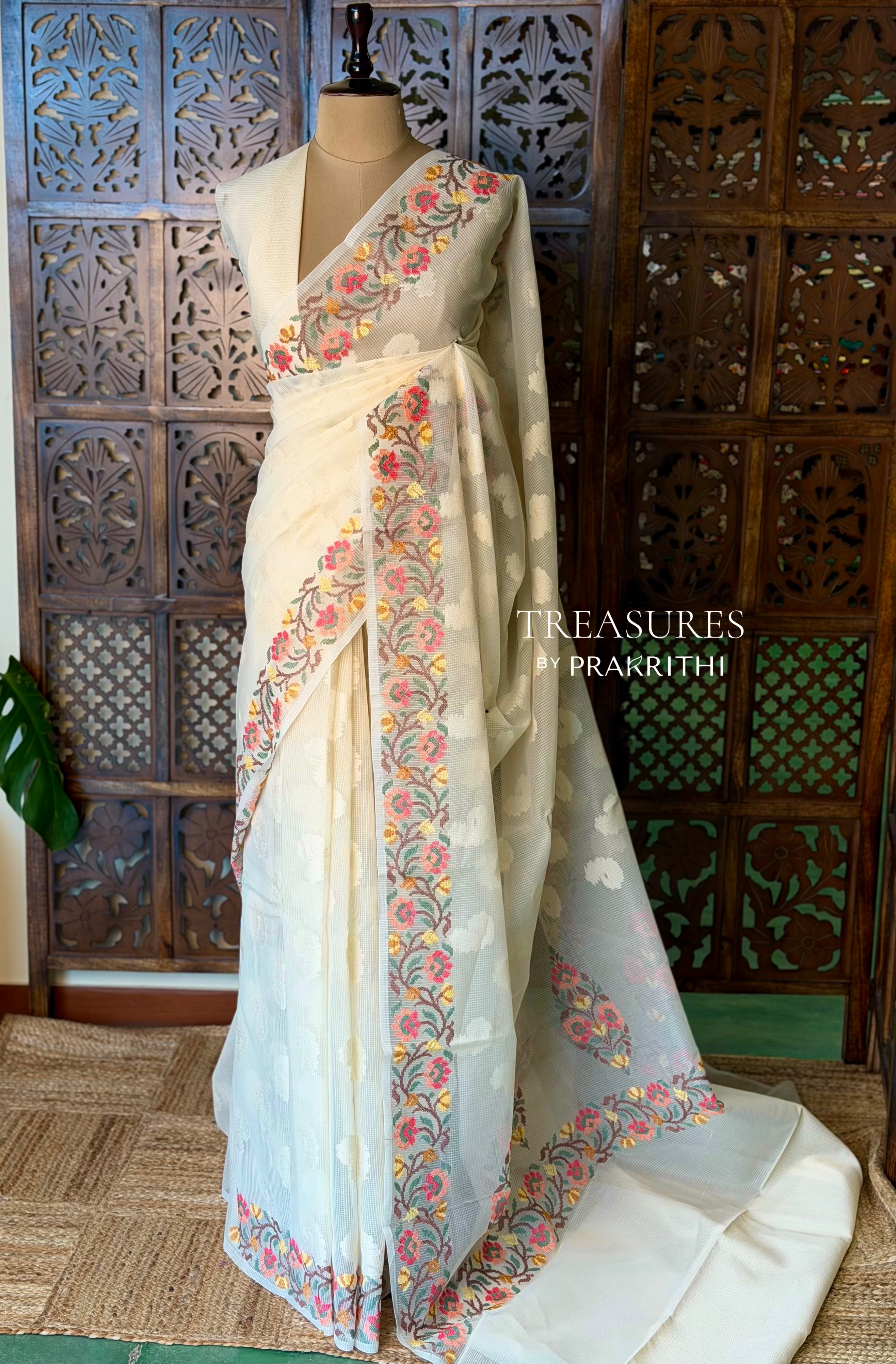 Off white Net Kotta saree - PBR64