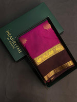 Vadamalli and brown kanchipuram silk saree- PSSR268