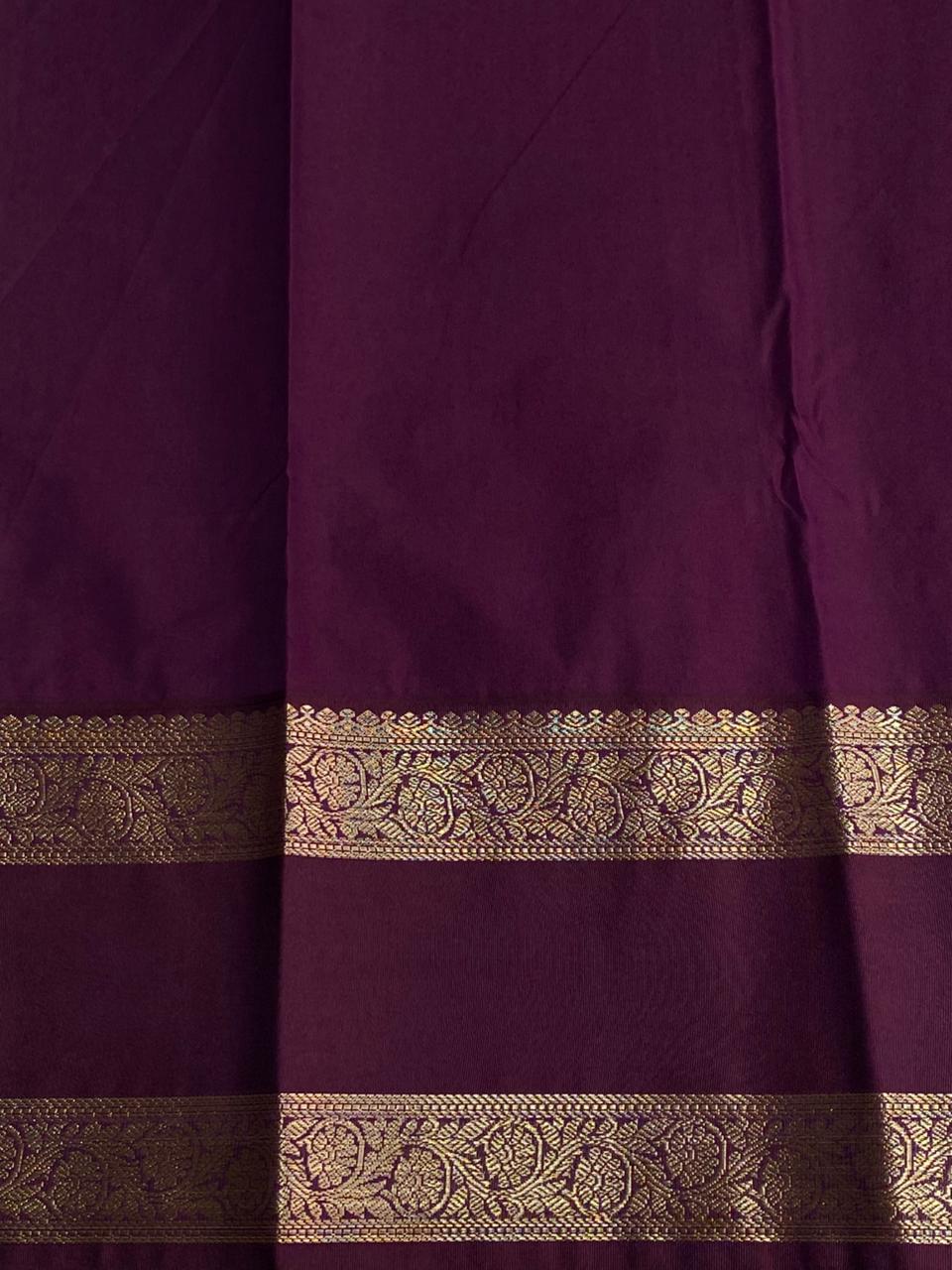 Orange and purple kanchipuram silk saree- PSSR273