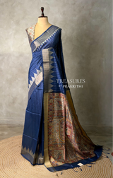 Blue silk cotton saree- PBR49E