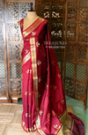 Maroon Semi Raw mango silk saree- PBR50E