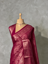 Deep Wine Brocade banarasi saree -MPSB50