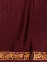 Coffee brown Semi Mysore crepe Silk Saree - PBRMJ6A