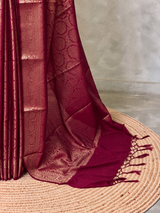 Deep Wine Brocade banarasi saree -MPSB50