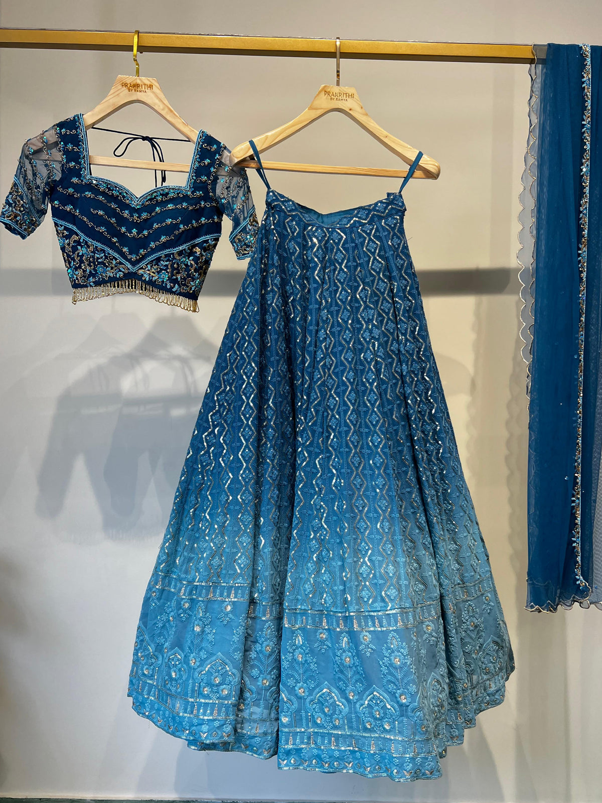 Blue lehenga set-PL12