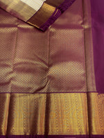 Sandal and Violet silk saree- PSS057A