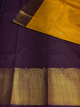 Yellow and Violet silk saree- PSSYVVC