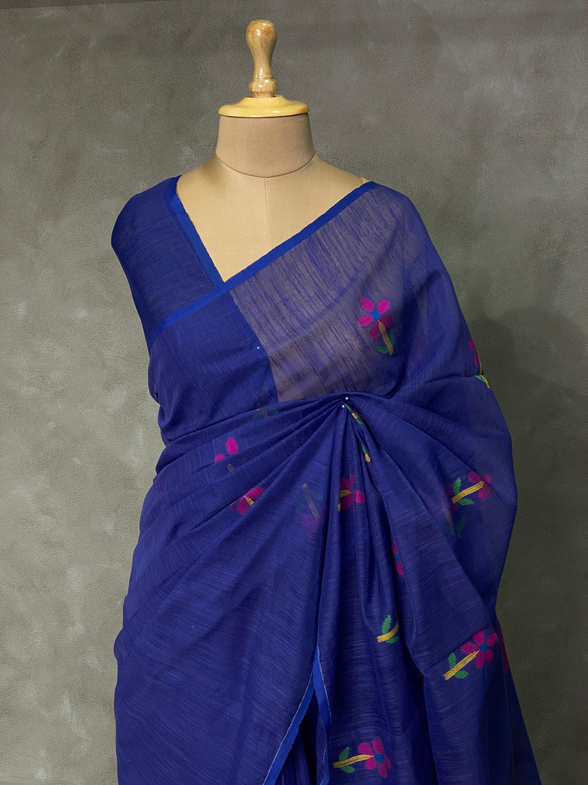 Blue cotton silk saree - PCS03