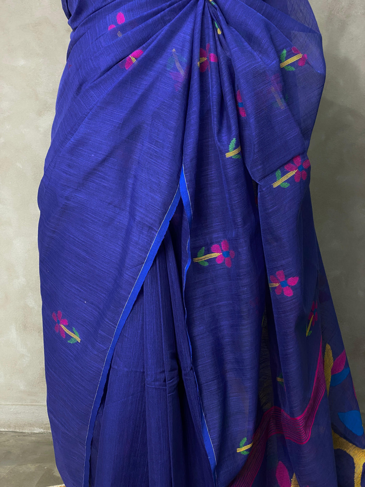 Blue cotton silk saree - PCS03