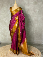 Purple and mustard yellow pure soft silk saree - PSOFT13 (Copy)