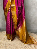 Purple and mustard yellow pure soft silk saree - PSOFT13 (Copy)