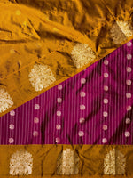 Purple and mustard yellow pure soft silk saree - PSOFT13 (Copy)