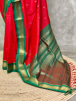 Red and Green traditional kanchi saree - PSSRG