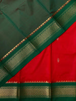 Red and Green traditional kanchi saree - PSSRG