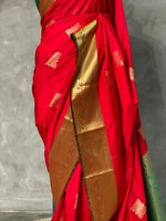 Red and green traditional kanchi saree - PSSR