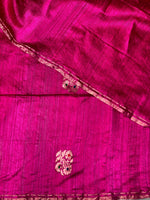 Pure Matka silk (jute silk) in magenta shade - PSMATKA1