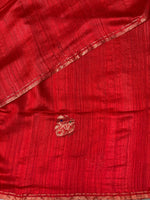 Pure Matka silk (jute silk) in red shade - PSMATKA3