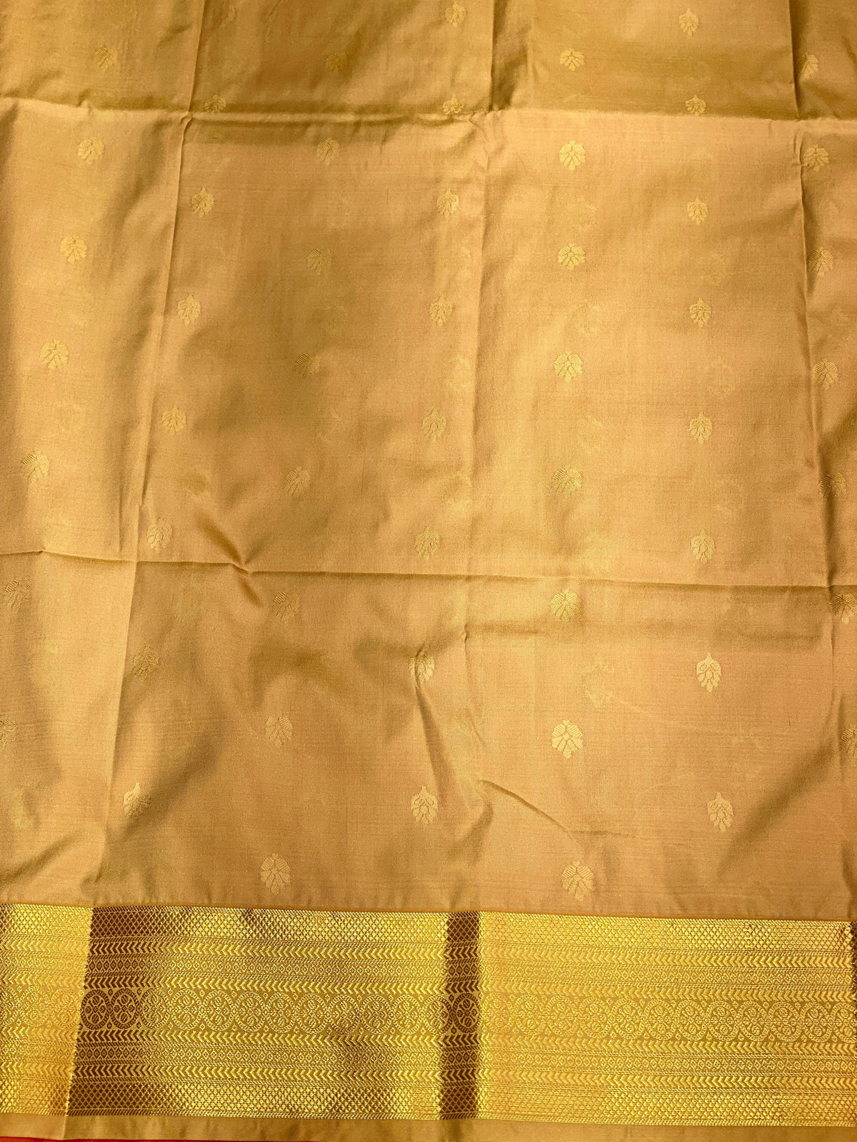 Red and sandal silk saree- PSPP2