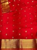 Red and sandal silk saree- PSPP2