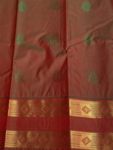 Orange and maroon silk saree- PSSC7a