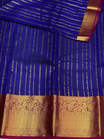 Royal blue and magenta silk saree- PSSC8E