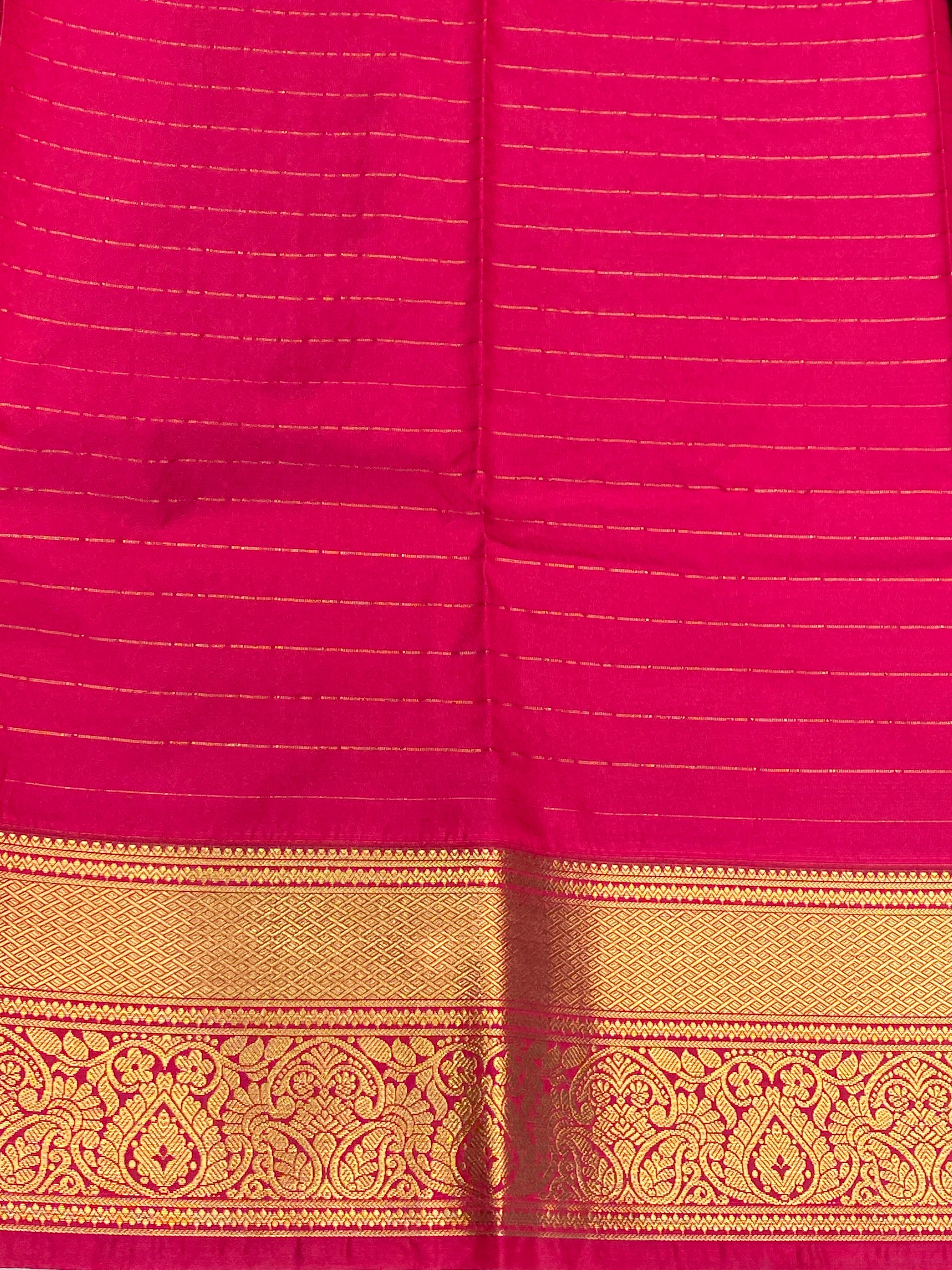green and magenta silk saree- PSSD5