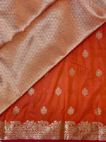 Orange Banarasi silk saree - PBSB