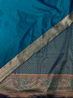 Peacock blue Banarasi silk saree - PBSH