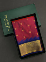 Maroon and navy blue Kanchipuram Silk saree - PSN