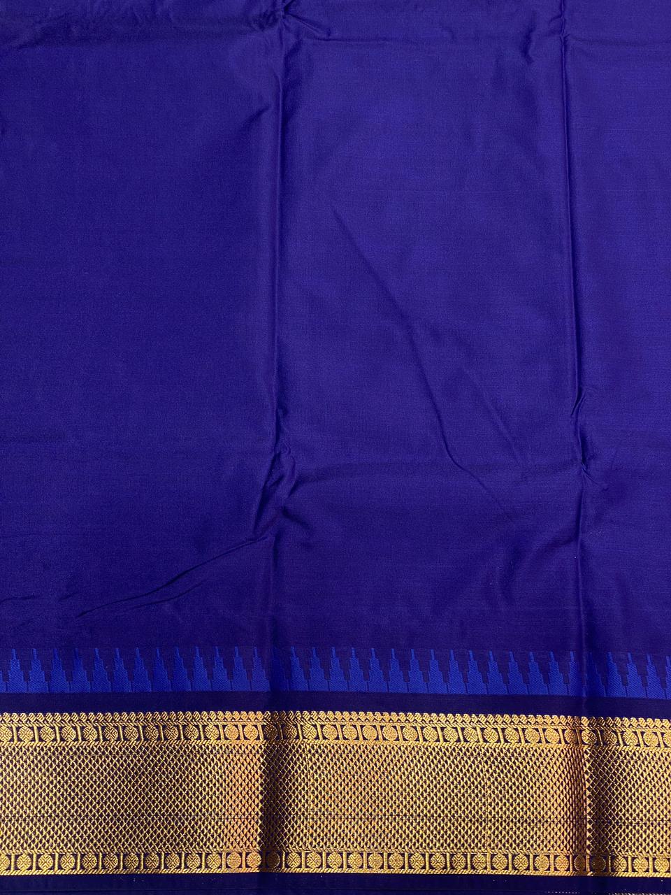 Maroon and navy blue Kanchipuram Silk saree - PSN