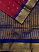 Maroon and navy blue Kanchipuram Silk saree - PSN
