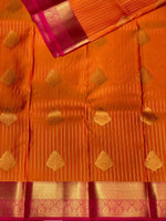 Mustard yellow and rani pink Pure Kanchipuram Silk saree - PPSILK12