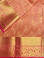 Pastal peach and magenta pure Kanchipuram Silk saree - PPSILK36