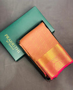 Pastal peach and magenta pure Kanchipuram Silk saree - PPSILK36
