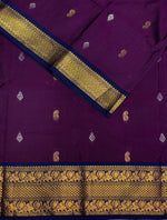 Purple and Dark blue kanchi silk saree - PSSPP