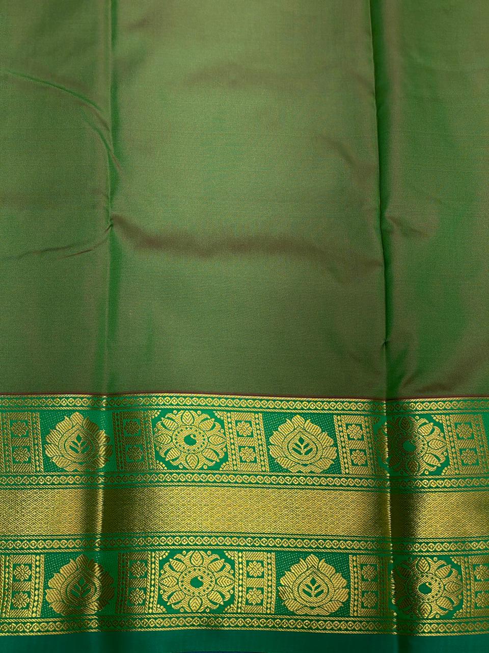 Purple and Green kanchi silk saree - PSSPI