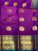Purple and Green kanchi silk saree - PSSPI