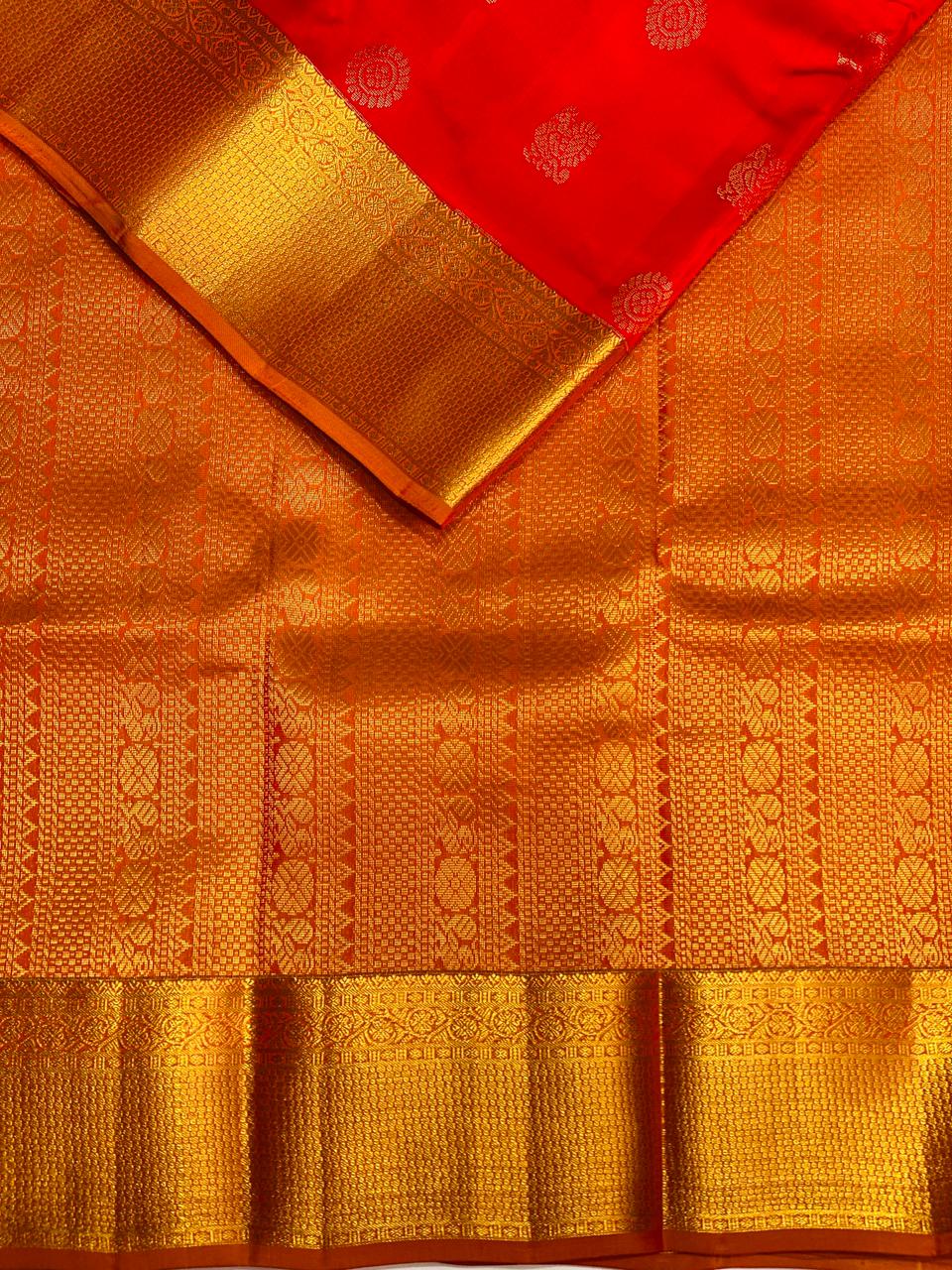Red and Orange Pure Kanchipuram Silk saree - PPSILK17