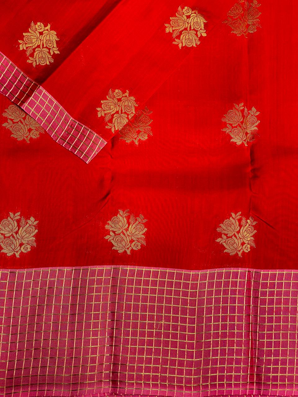 Red and Pink Pure Kanchipuram Silk saree - PPSILK18