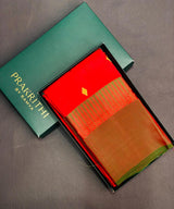 Red and Green Pure Kanchipuram soft Silk saree - PPSILK19