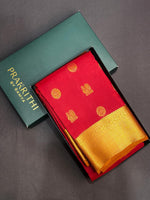 Red and mustard Kanchipuram Silk saree - PPSILK21