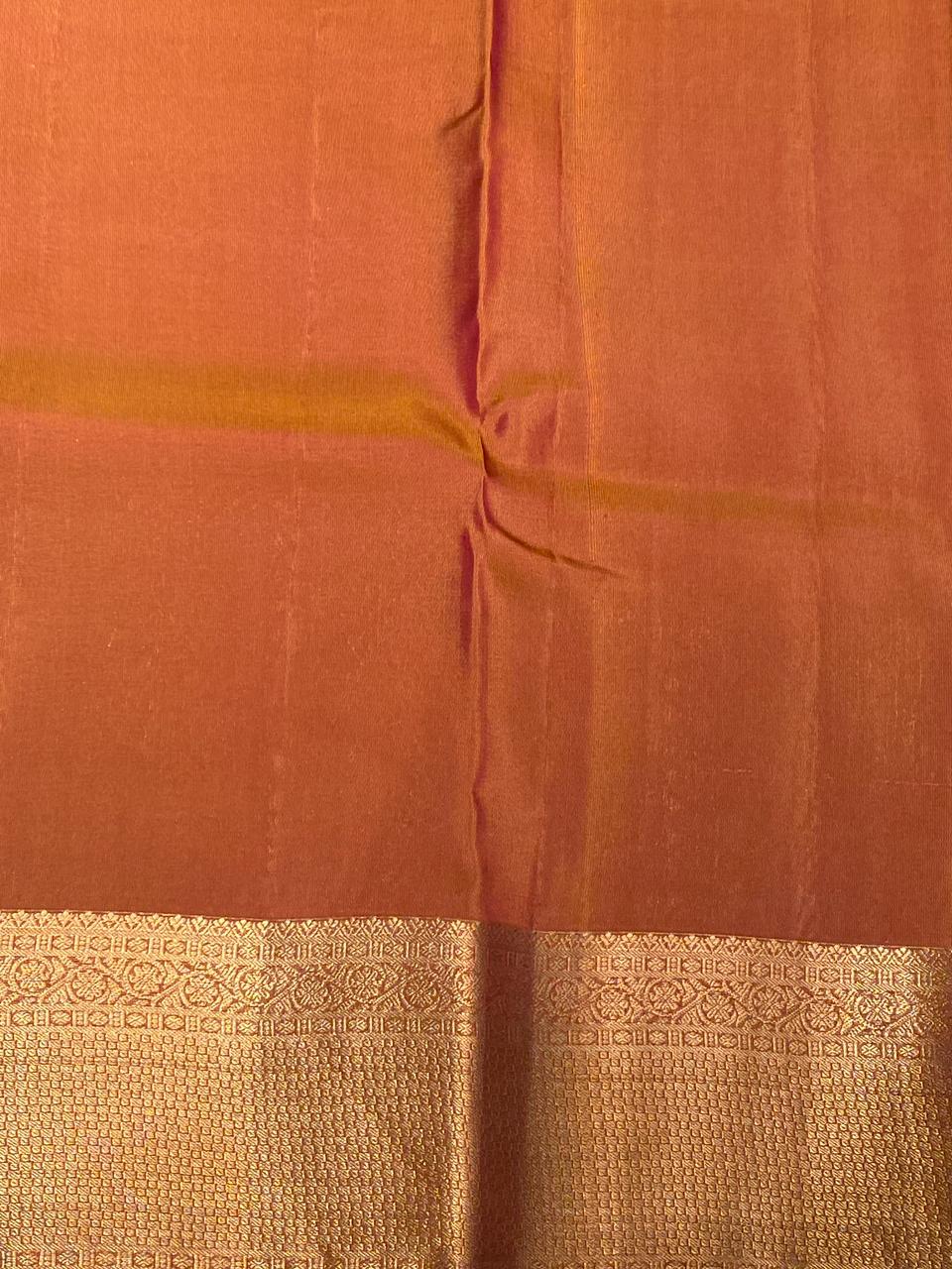 Red and mustard Kanchipuram Silk saree - PPSILK21