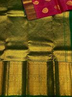 Maroon and green pure organza Kanchipuram Silk saree - PPSILK22
