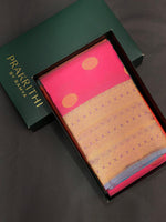 Pink and blue pure organza Kanchipuram Silk saree - PPSILK30